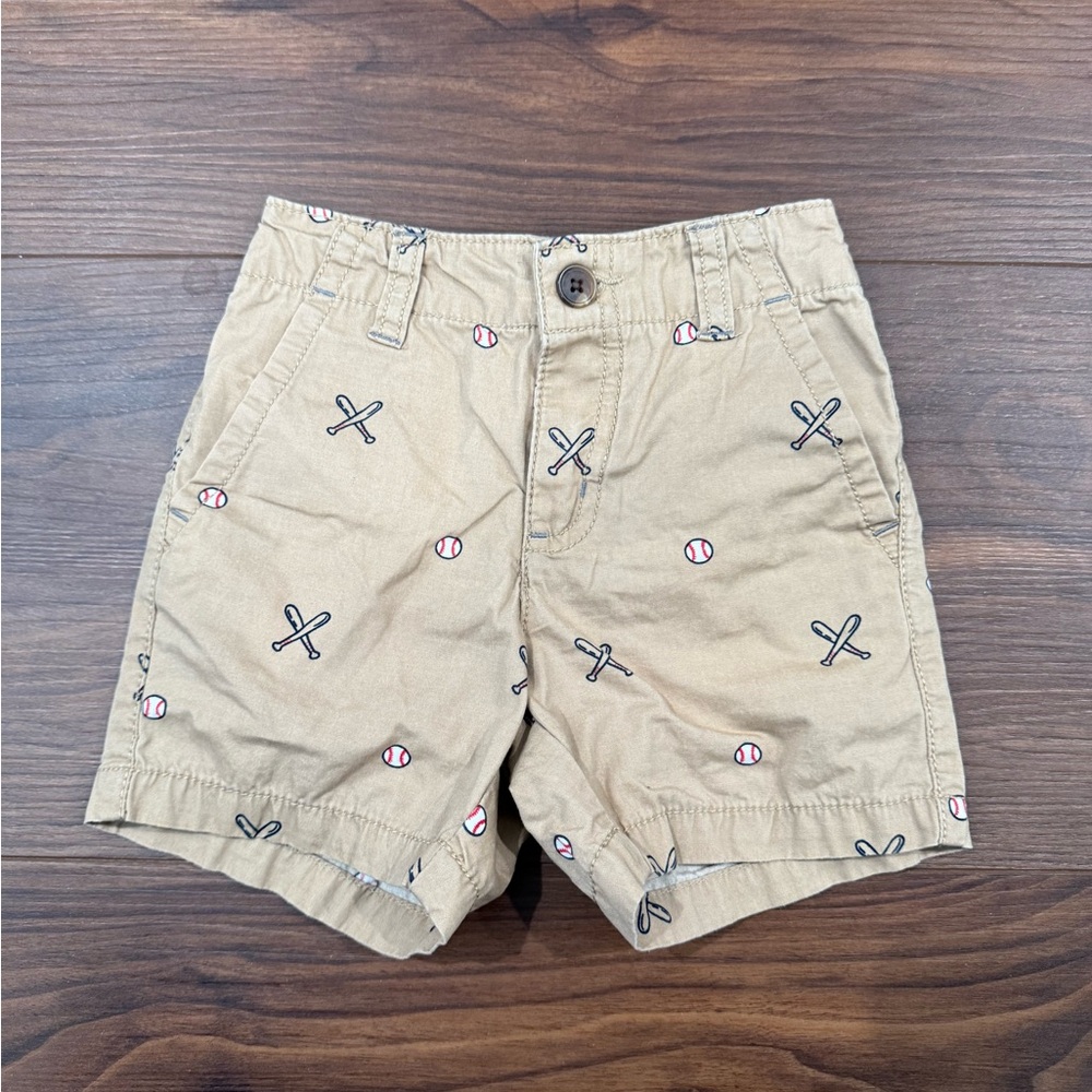Gymboree Tan Baseball Pattern Shorts